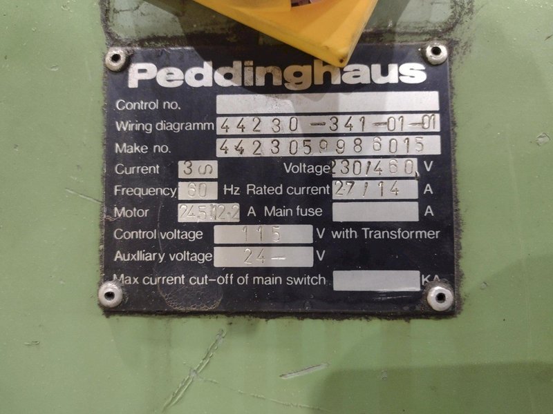 66 TON PEDDINGHAUS MODEL #66/110 PEDDIMASTER HYDRAULIC IRONWORKER: STOCK 22239