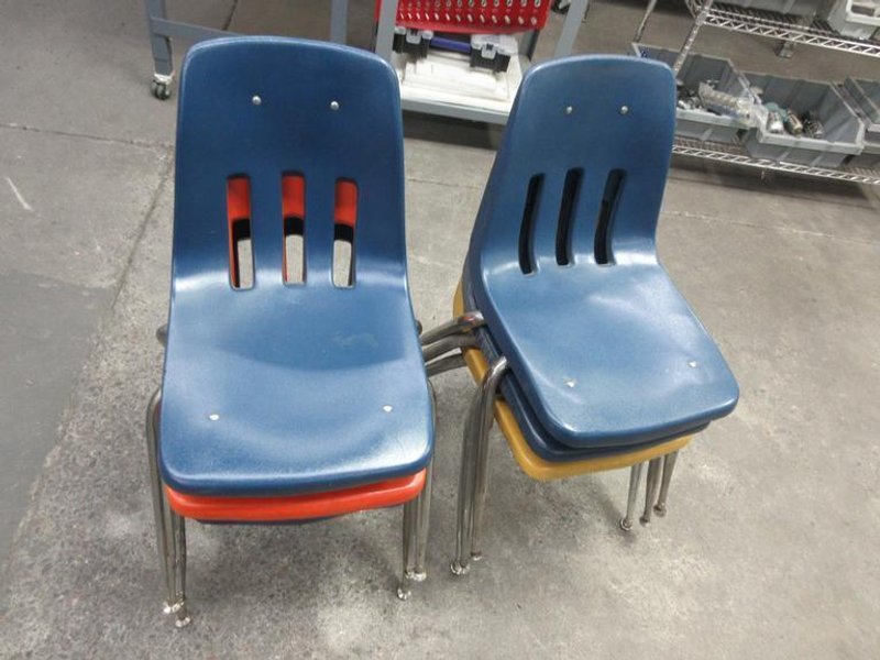 Steel Frame Plastic Backed Stackable Chairs (6pcs)- Auction Item