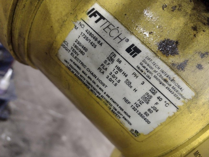 2 TON BUDGIT ELECTRIC CRANE HOIST: YOBRO #24609