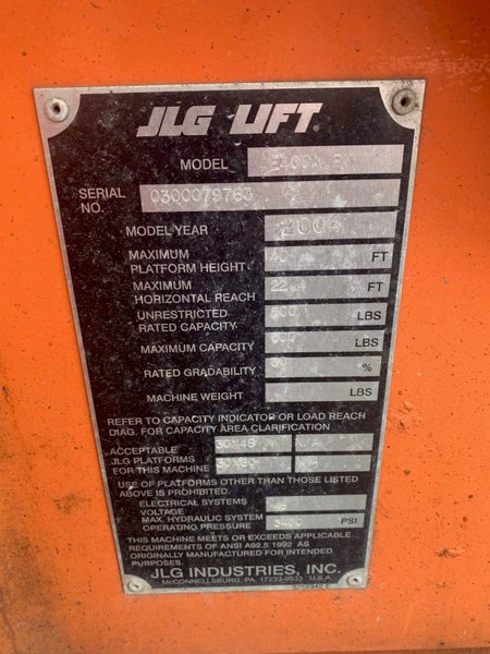 JLG MODEL: E400AJPN MANLIFT: STOCK #73042