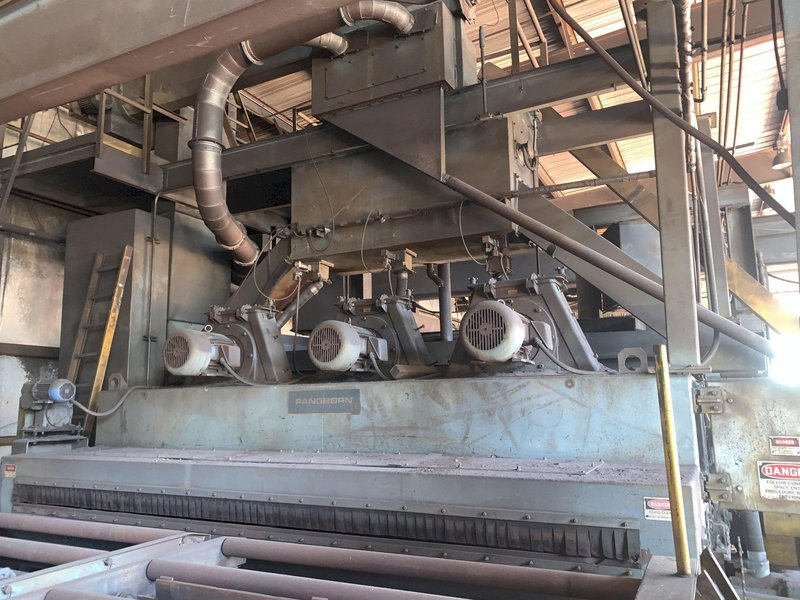 162&quot; WIDE X 6 WHEEL PANGBORN SHOT ROTOBLAST MODEL #ES-1923 TOP &amp; BOTTOM PLATE BLAST CLEANING SYSTEM: STOCK #13319