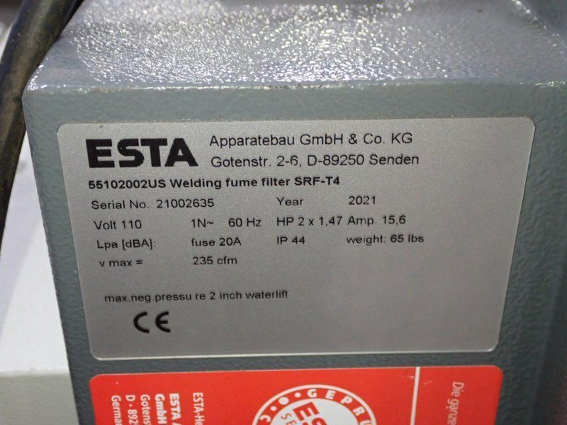 ESTA WELDING FUME FILTER  -  SRF-T4