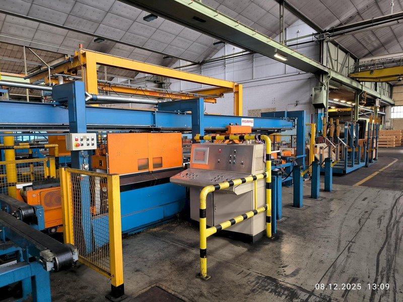 50 TON ASMAG DRAW BENCH w/INLINE SAW CUTTING, NEW 2003