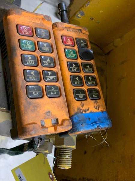 2 TON X 13'10" PEDESTAL JIB CRANE POWER ROTATION &amp; YALE 2 TON HOIST: YOBRO #24579