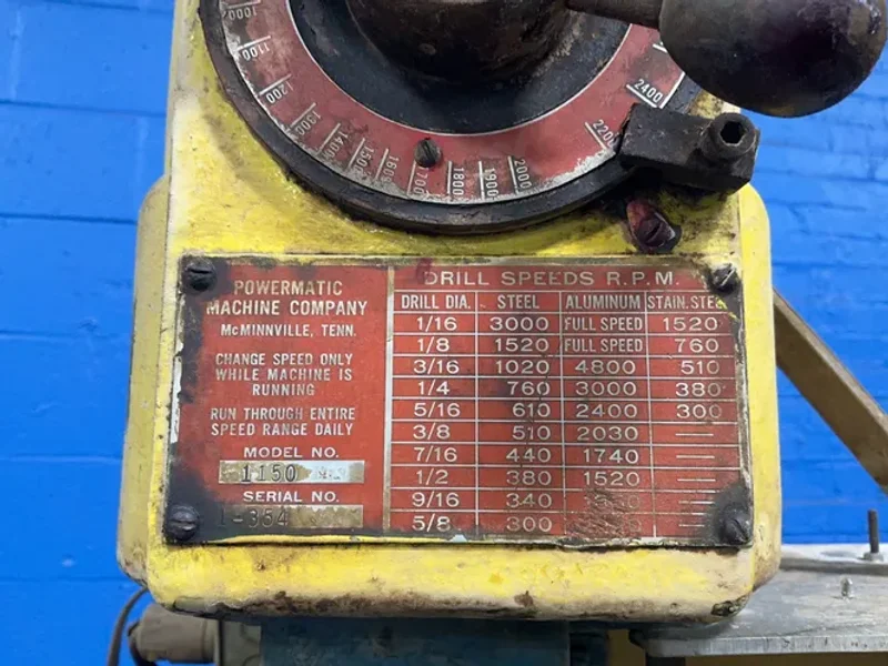 POWERMATIC MACHINE COMPANY 15” DRILL PRESS  -  1150