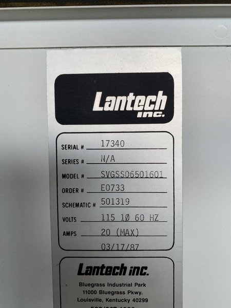 LANTECH V-SERIES DUAL TURNTABLE PALLET WRAPPER. STOCK # 0895024.