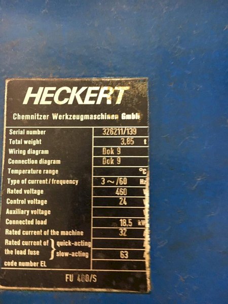 WMW HECKERT HORIZONTAL KNEE MILL: STOCK #68588