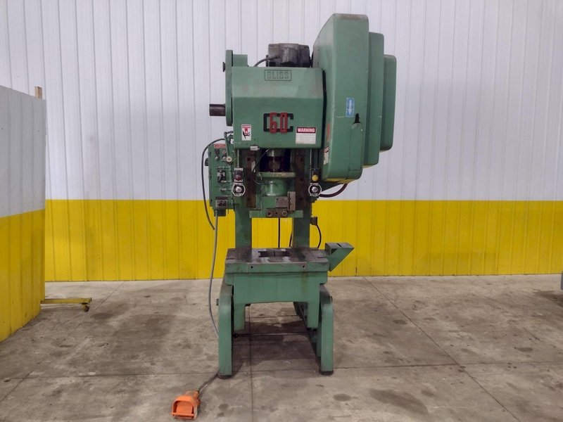 60 TON BLISS MODEL #C-60 OBI FLYWHEEL STAMPING PUNCH PRESS 4&quot; STROKE: STOCK #23467
