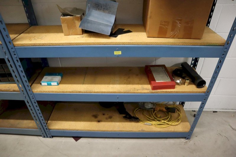 Teardrop Style Adjustable Shelf Racking with 5 Shelves with Assorted Contents- Auction Item