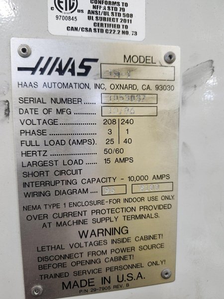 Haas TM-1 is a compact CNC toolroom mill, New 2006