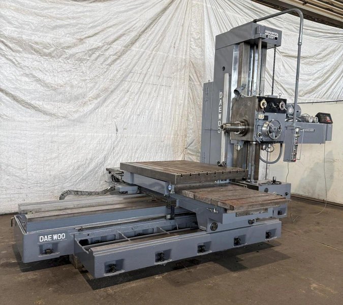 4" DAEWOO MODEL #D11ORT TABLE TYPE HORIZONTAL BORING MILL, #50 TAPER: YOBRO #25782