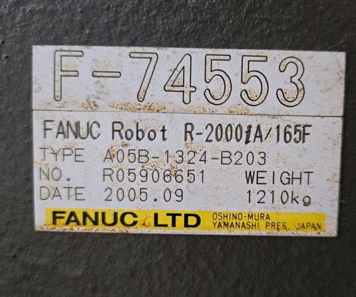 FANUC R2000IA/165F ROBOT + R-J3IB CONTROLLER USED
