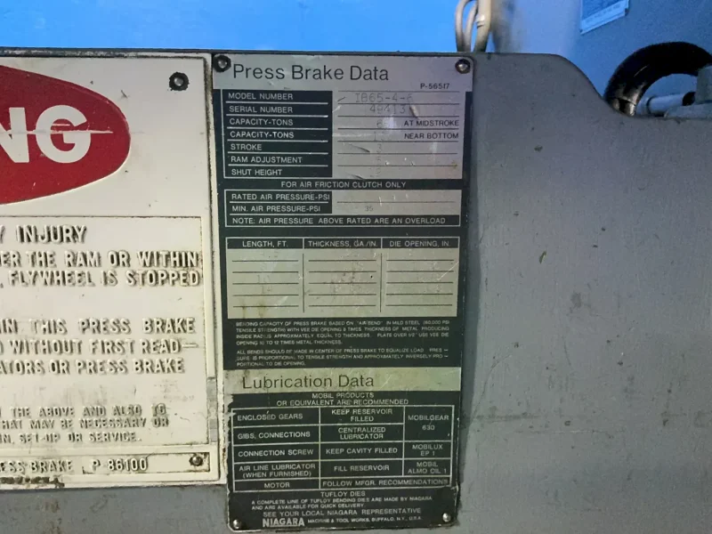 NIAGRA 65/100 LBS PRESS BRAKE  -  IB65-4-6