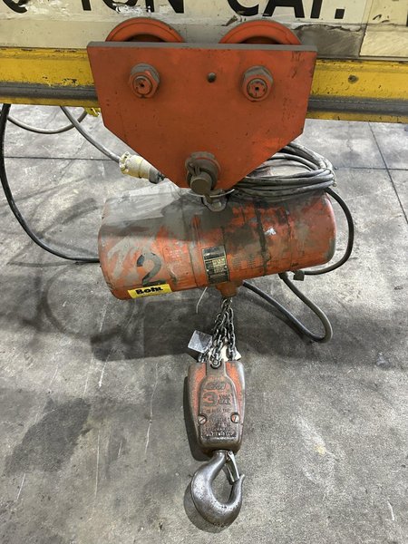 3 TON X 20' CLEVELAND TRAMRAIL UNDERSLUNG BRIDGE &amp; 3-TON CM LODESTAR HOIST: STOCK #23054