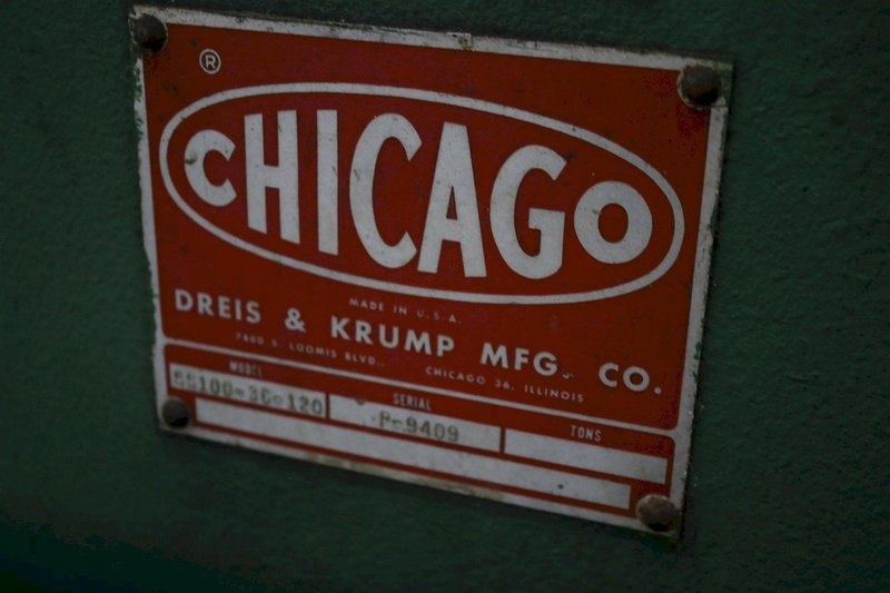 100 TON DREIS &amp; KRUMP DOUBLE CRANK PRESS:  STOCK #76322