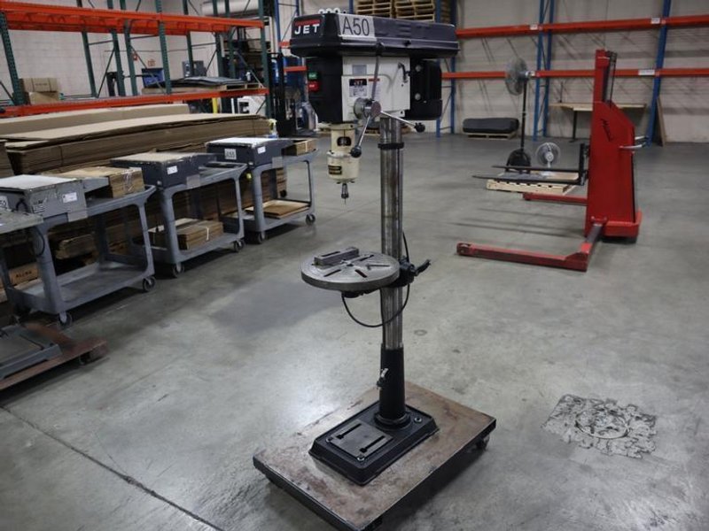 Jet 16" Drill Press, Floor Model, On Portable Base, w Procunier 2 Tap Head- Auction Item