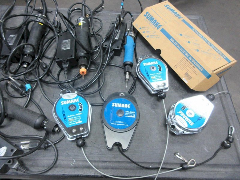 Sumake Industrial Electric Screwdriver (7) with (4) Retractable Tool Reel- Auction Item