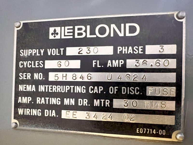 36" X 72" LEBLOND REGAL SERVO-SHIFT "RAISED" ENGINE LATHE 2" HOLE: STOCK #16582