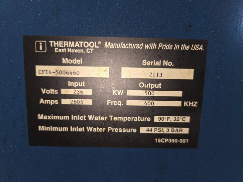 500 K.W. THERMATOOL SOLID STATE HIGH FREQUENCY WELDER. STOCK # 0758226