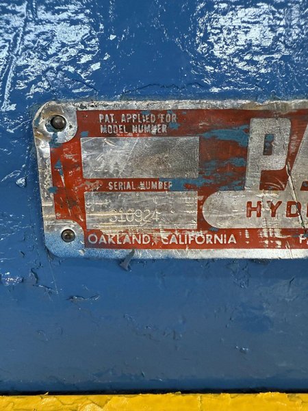 10’ X 1/4" PACIFIC MODEL #250B10 HYDRAULIC SHEAR. STOCK # 0665425