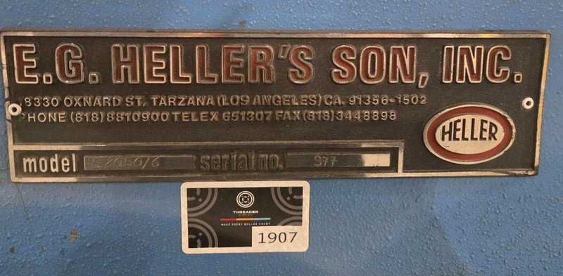 E.G. HELLER S2050/6 PINCH PLATE BENDING ROLLS USED