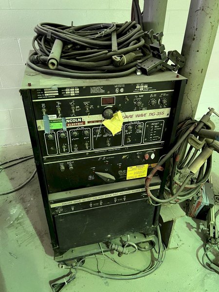 20&#039; RANSOME RAIL MOUNTED WELDING MANIPULATOR WITH LINCOLN WELDERS: STOCK #17950