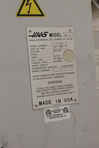 Haas VF4 vertical Machining Center