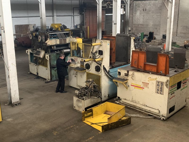 SESCO Coil Cradle Straightener Feeder Coil Feed Line 30,000 Lbs.