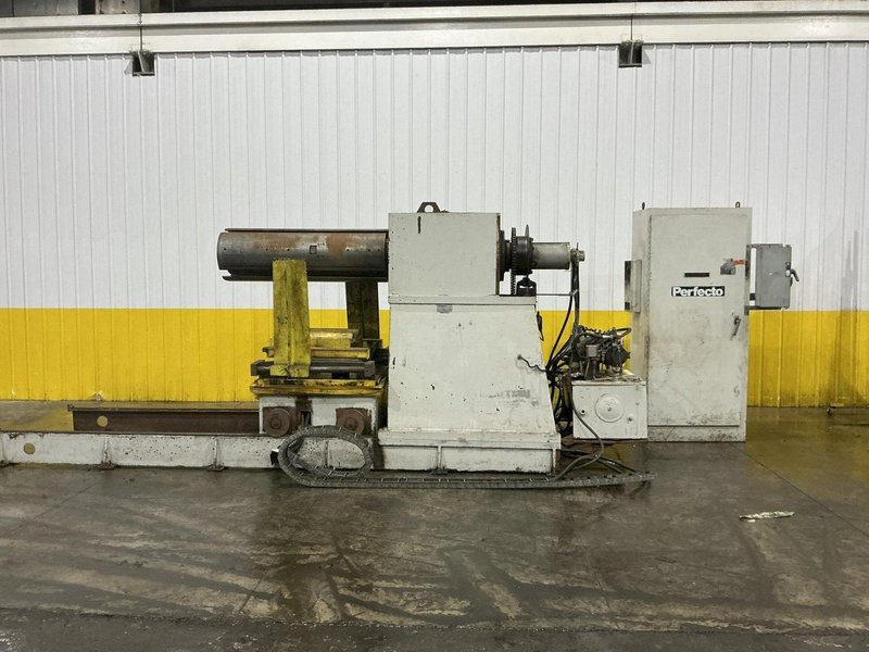 30,000 LBS X 36" PERFECTO COIL FEED LINE, COIL REEL UNCOILER &amp; STRAIGHTENER: YOBRO #24871