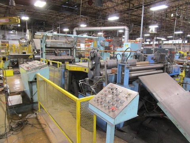 48" (1220mm) x .134" (3.4mm) x 20,000# Paxson Loop Slitting Line with 3 Heads