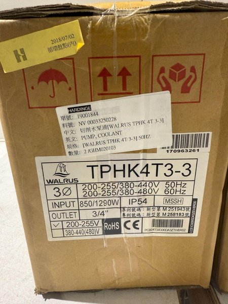 WALRUS TPHK4T3-3 COOLANT PUMP USED