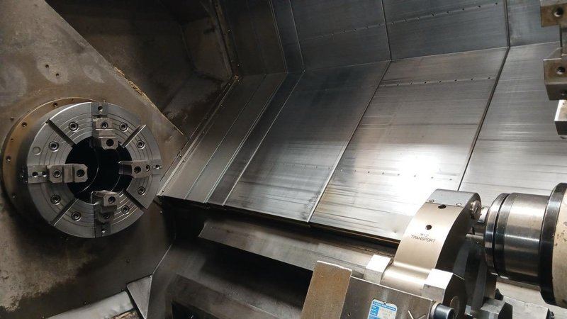 Doosan Puma 800L, 2006 – SMW Hyd Steady, 12″ Big Bore, Chip Conveyor,  Cut Hours 5105
