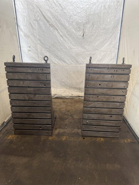 24" WIDE X 46" TALL X 24" DEEP T-SLOTTED ANGLE PLATE SET. STOCK # 0222526