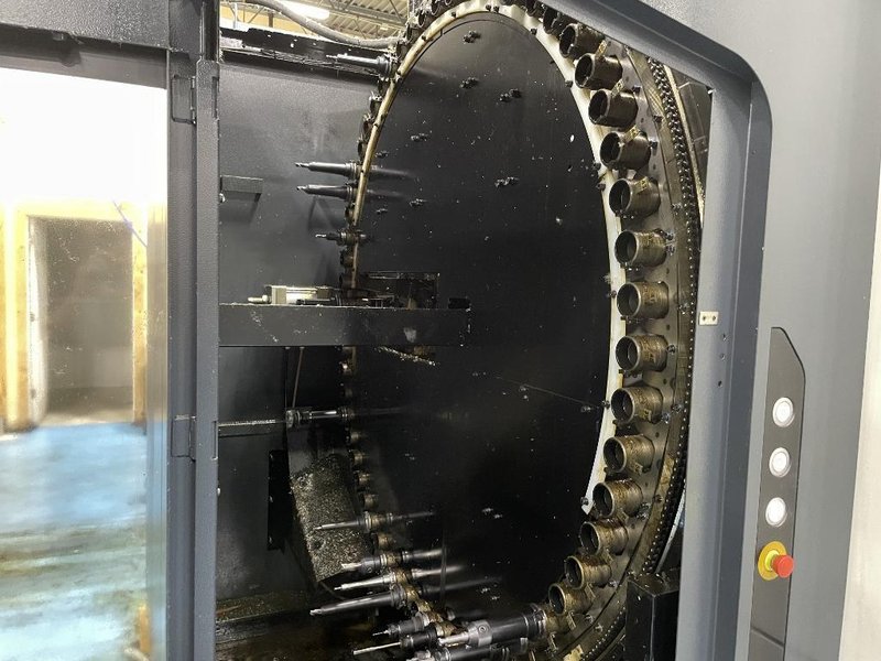 DMG Mori NHX5000 CNC Horizontal Machining Center with Pallet Changer, High Pressure Thru-Spindle Coolant, 60 Station Tool Changer,  15,000 RPM Spindle