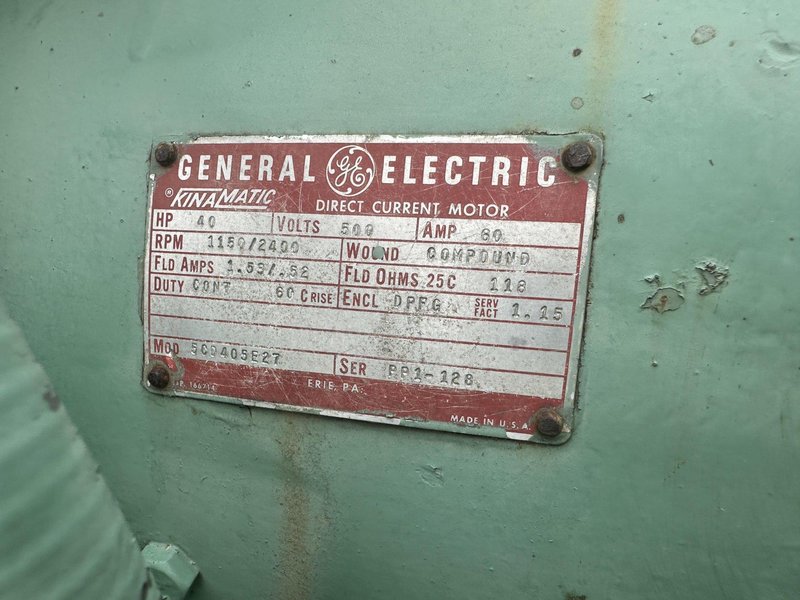 40 HP GENERAL ELECTRIC MODEL #5CD405E27 MOTOR: STOCK #21232