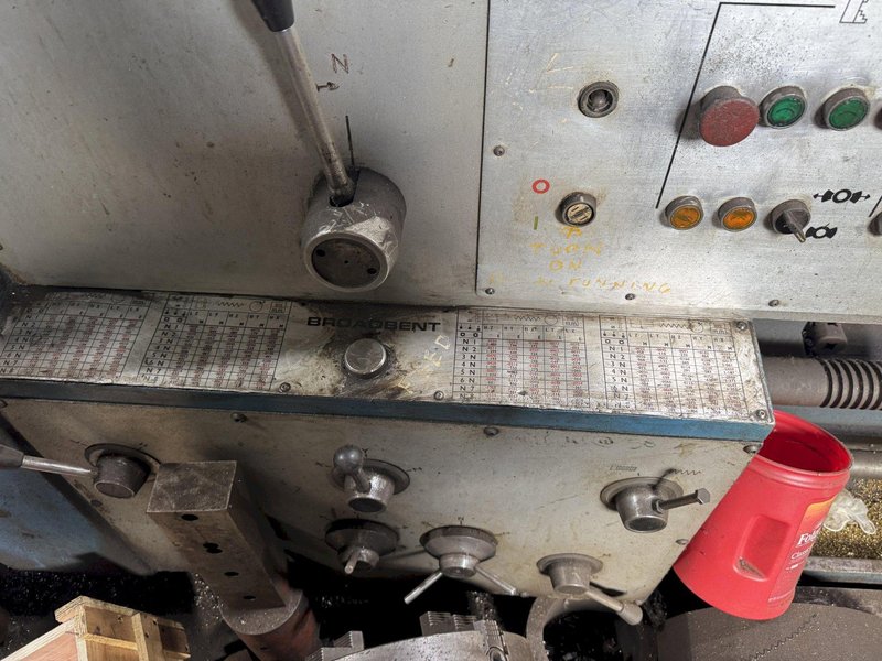 36" X 120" BROADBENT 16" HOLLOW SPINDLE ENGINE LATHE.  STOCK #0889125