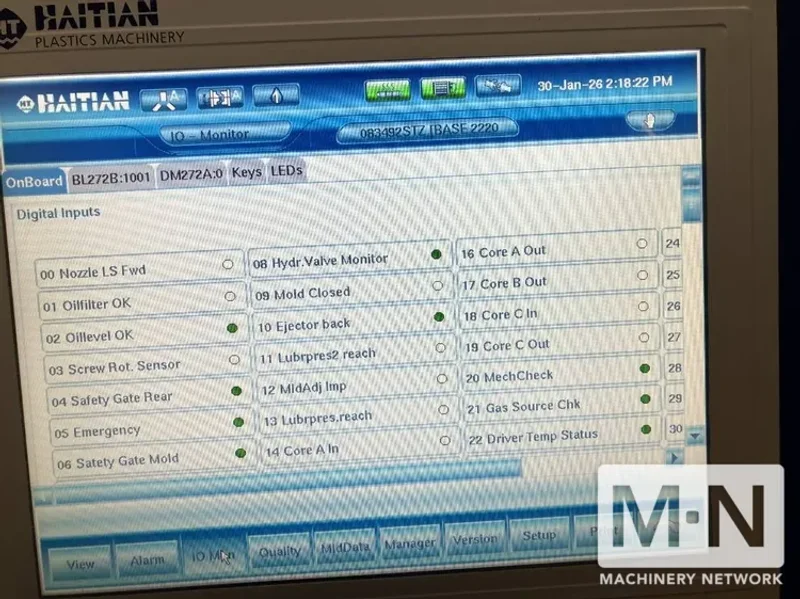 785 TON 137 OZ HAITIAN MODEL MA7000II INJECTION MOLDING MACHINE MFG 2016