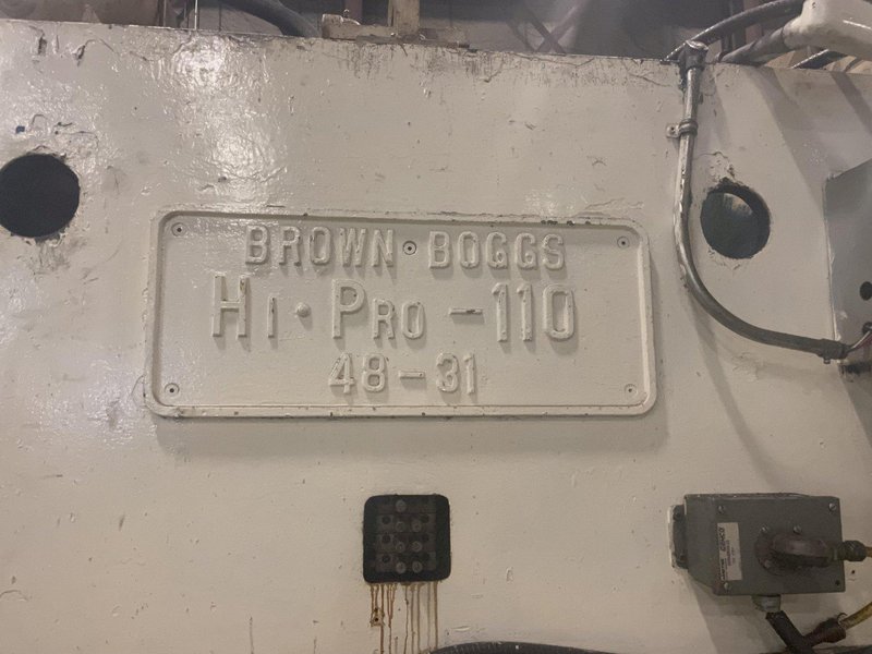 110 TON BROWN &amp; BOGGS MODEL HP2-110 SRAIGHT SIDE PRESS: STOCK #15350