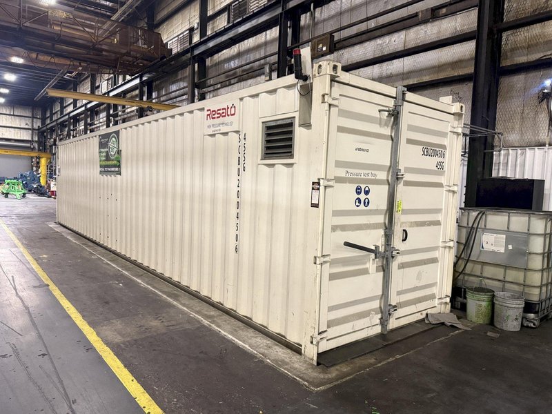 10,000 PSI x 40' RESATO CONTAINERIZED HIGH PRESSURE TEST BAY W/ 3 TON YALE HOIST SYSTEM, NEW 2015: YOBRO #25867