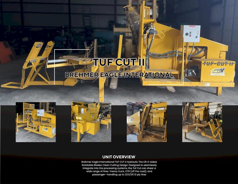 Brehmer Eagle International TUF CUT II Hydraulic Tire Lift 4-sided, Rotatable Blades Clean Cutting Design