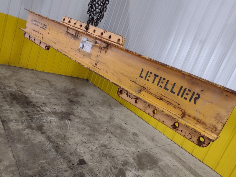 9,000 LBS X 8' LETELLIER CRANE SPREADER BAR LIFTING BEAM: STOCK #22641