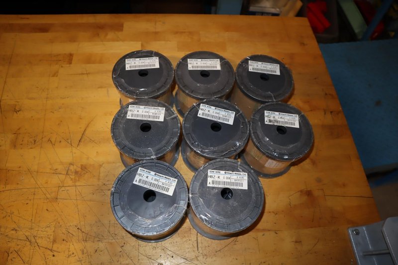 Hitachi Metals EDM Wire, HBZ-K .004, (8 New Rolls) 6.6 lbs Each- Auction Item