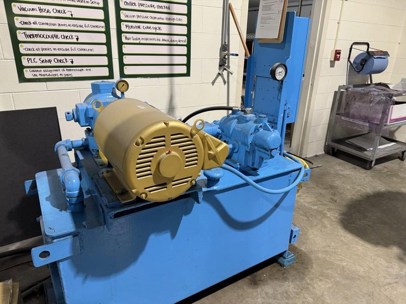 Stewart Bolling 200 Ton Heated Hydraulic Press with 24″ × 34″ × 9″ Platens – Refurbished Controls &amp; Pump