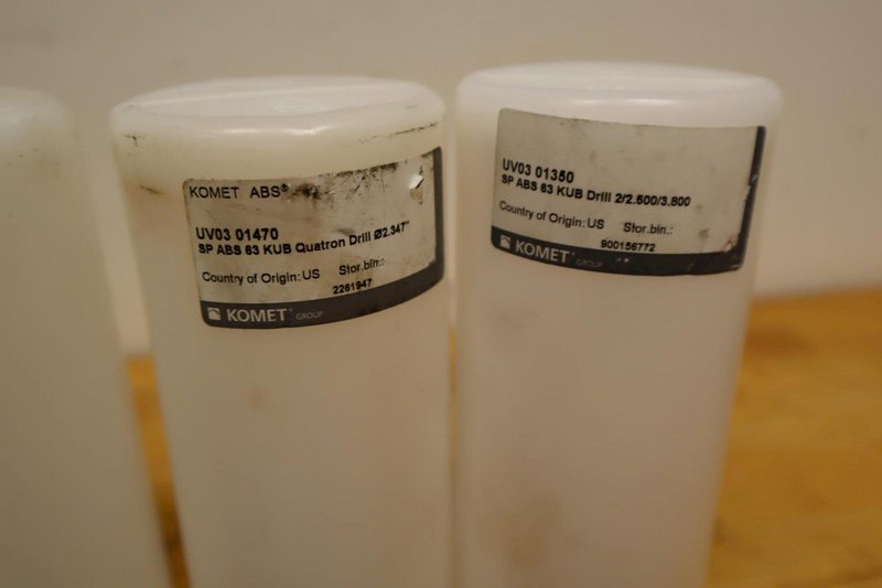 Komet ABS63 Shank Inserted Drill Bodies, (5pcs) Sizes 1.957", 2.125", 2.150", 2.347", 2.5" ***All New***- Auction Item