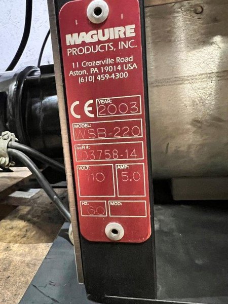 Maguire Used WSB-220 Blender, 2 Component, 900-1,000 lbs/hr