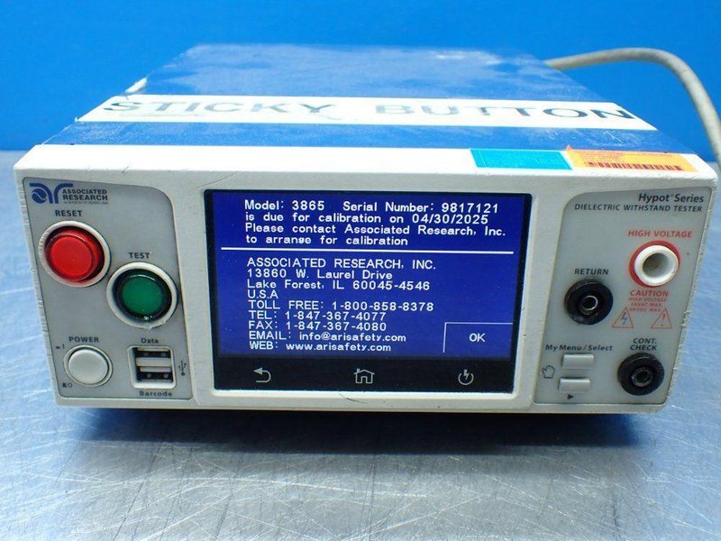 ASSOCIATED RESEARCH HYPOT SERIES DIELECTRIC WITHSTAND TESTER.   -  3865
