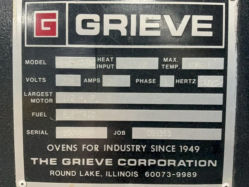 GRIEVE 194* F ELECTRIC BOX OVEN  -  AB-500