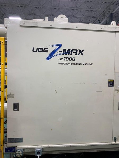 UBE Used UZ1000 Injection Molding Machine, 1000 US ton, 148 oz.