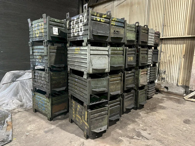 36” x 18” x 18” STEEL STACKABLE PARTS BIN TUB CONTAINER WITH DUMP DOOR, 200+ AVAILABLE: YOBRO #25062