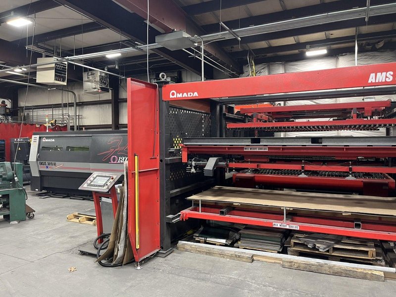 2022 AMADA Ensis 3015AJ 12000 w/ AMS 3015 CL cycle loader, 12KW, 7 Axis, 120” X 60” Max Sheet Size, AMNC 4 ie Control. - AMADAONLINE.com